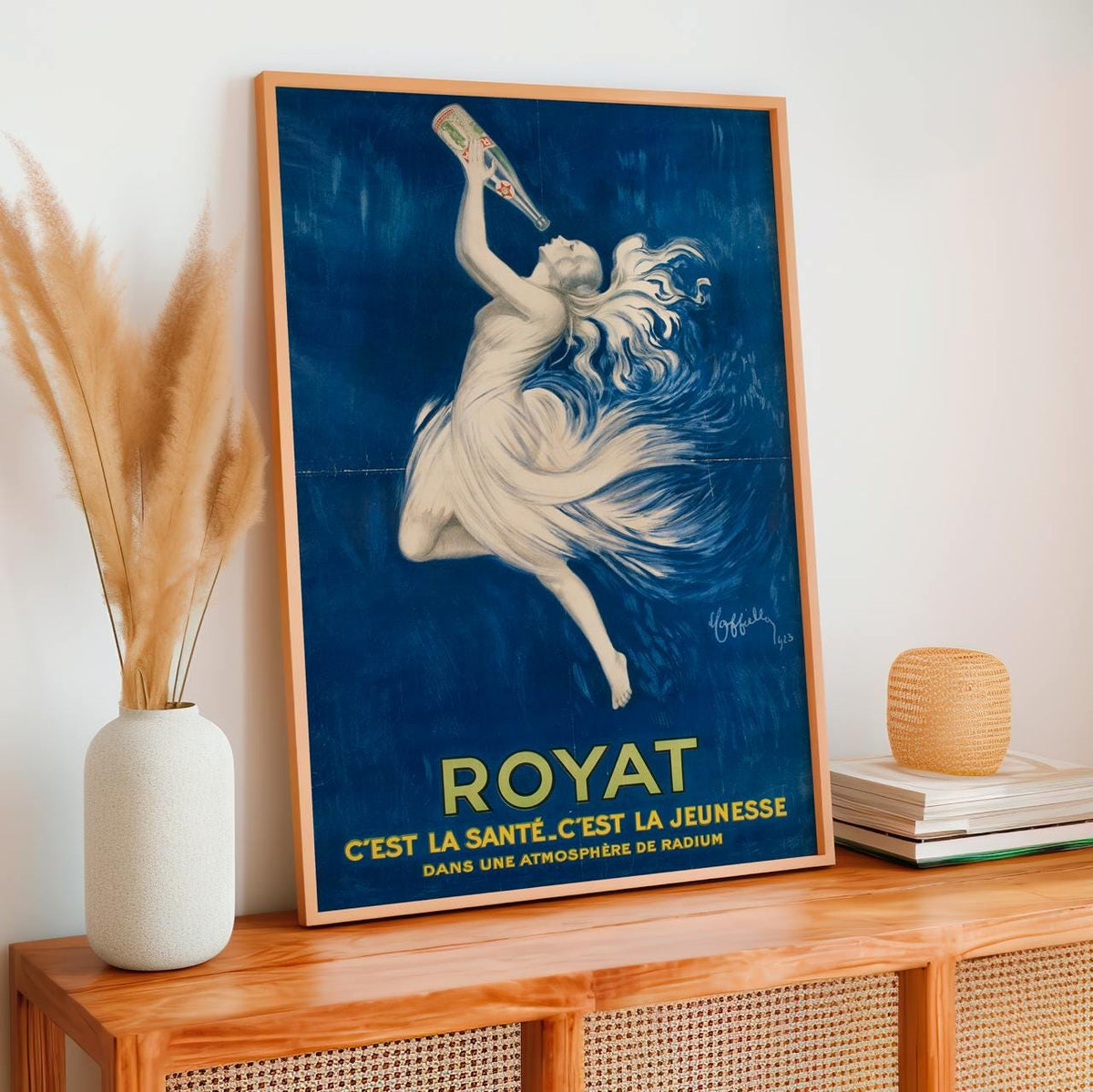 Leonetto Cappiello, Royat - Vintage French Poster, Blue Wall Art, Advertisement Print, Retro Canvas Decor