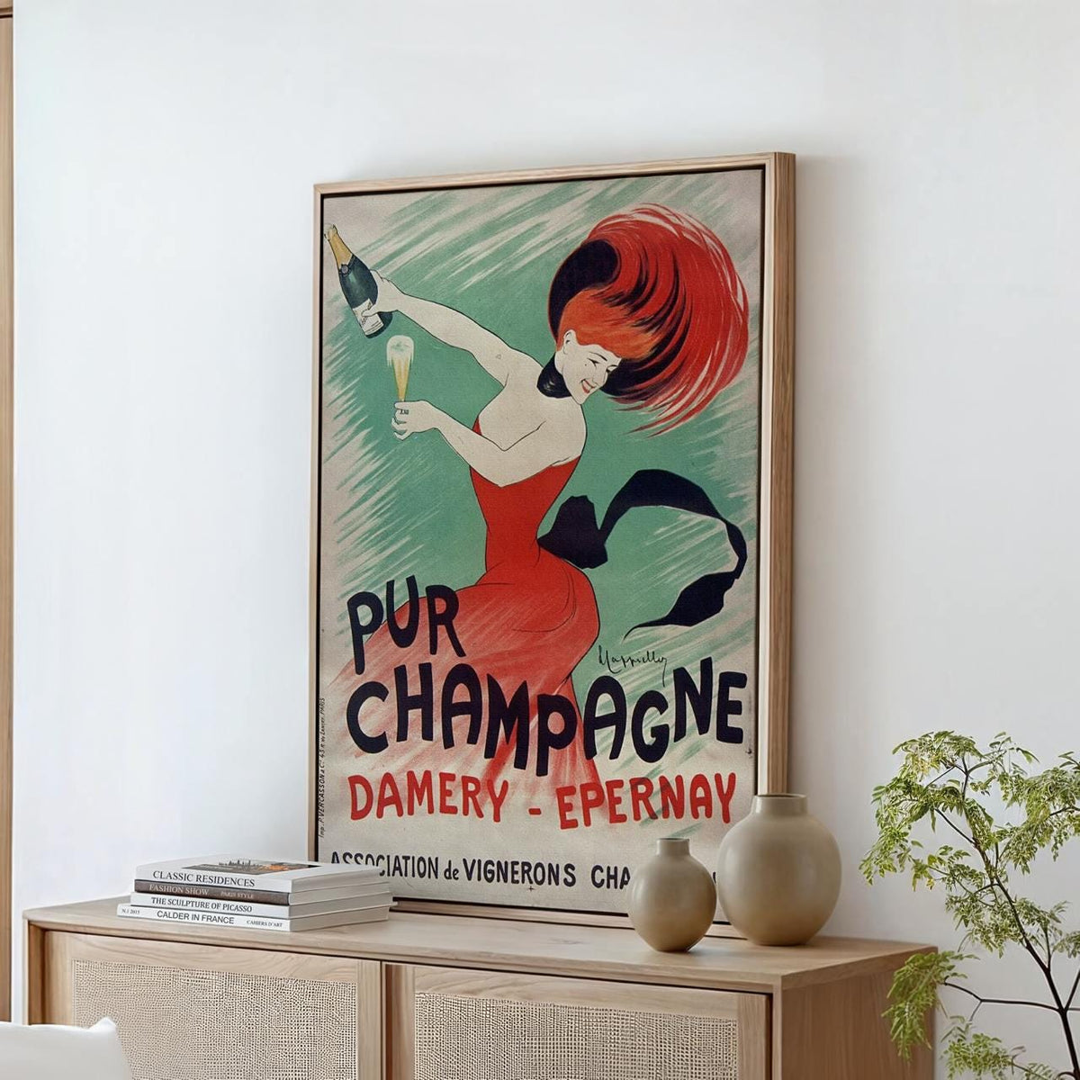 Leonetto Cappiello, Pur Champagne - Vintage French Poster, Champagne Wall Art, Retro Advertising Print, Bar Decor