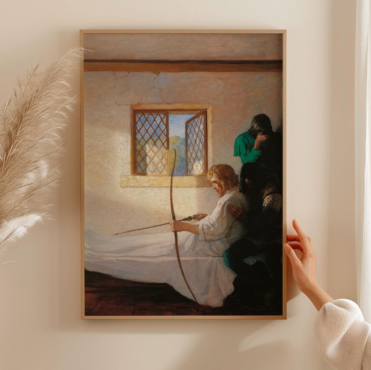 N.C. Wyeth, The Passing of Robin Hood - 1917 Literary Illustration Print, Medieval Hero Wall Art, Dramatic Storybook Pos