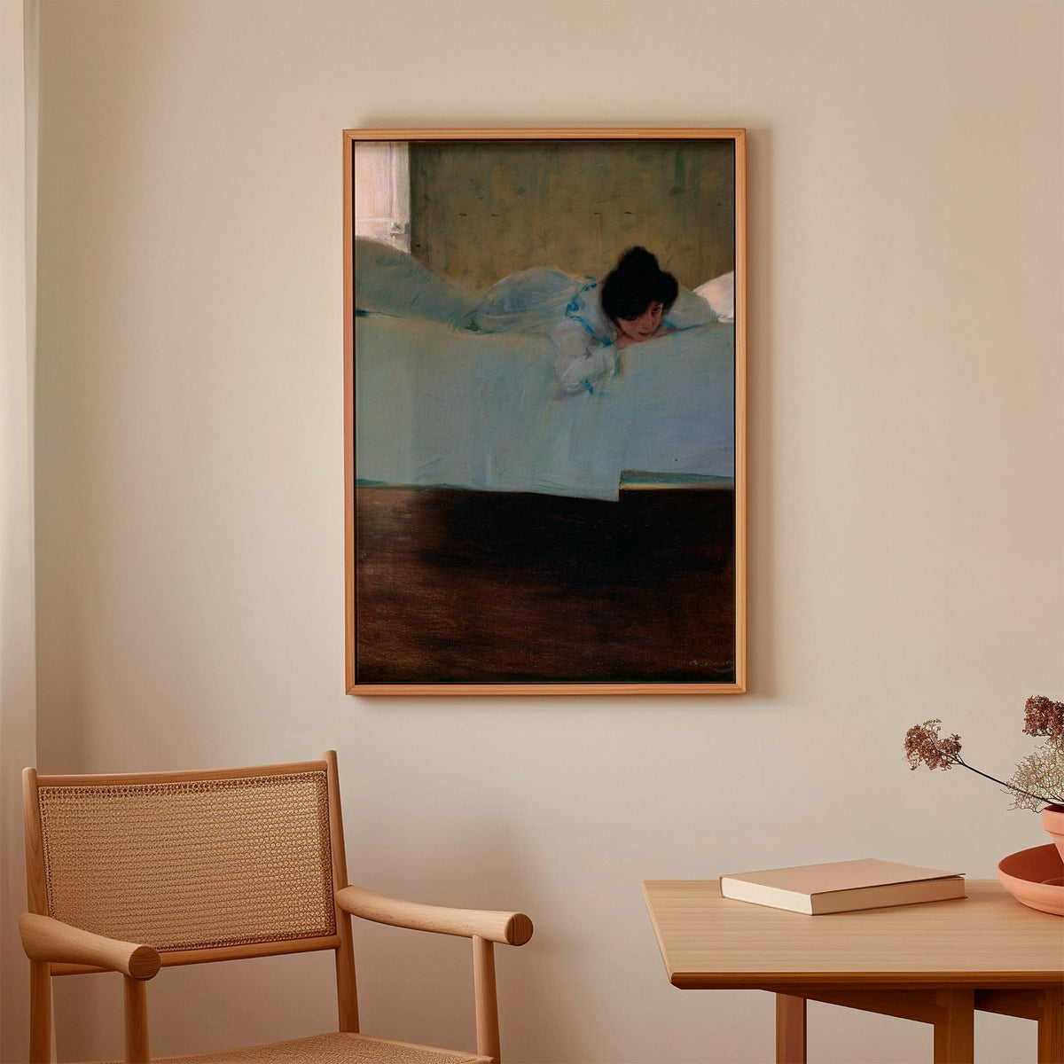 Ramón Casas, Laziness - 1898 Modernist Interior Print, Reclining Woman Wall Art, Catalan Art Nouveau Poster, Quiet Bedro