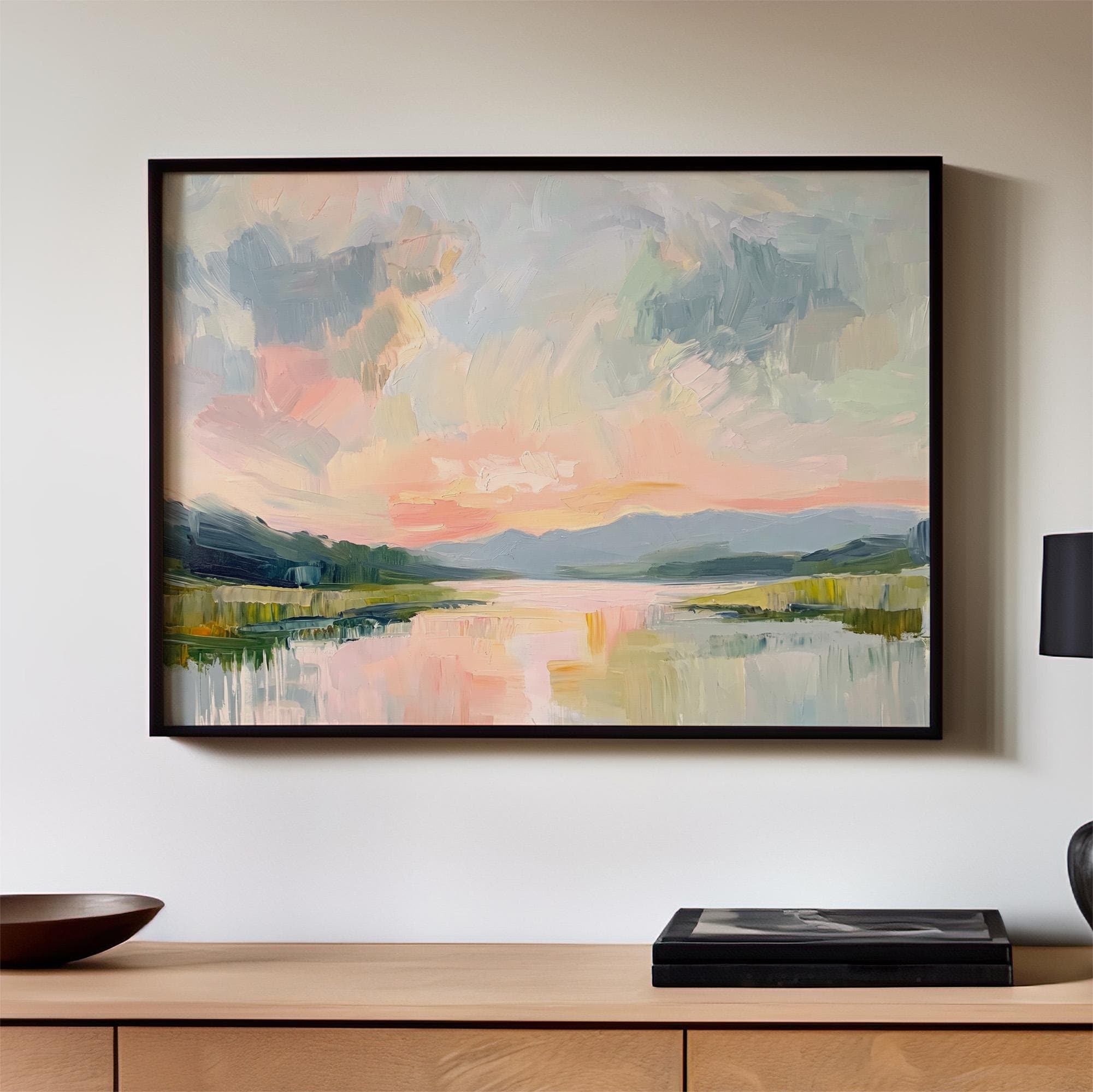 Fine Art Print Lowcountry Marsh Painting, Coastal Landscape Wall Decor, Soft Pastel Sky and Marsh Scene for Grandmillenn