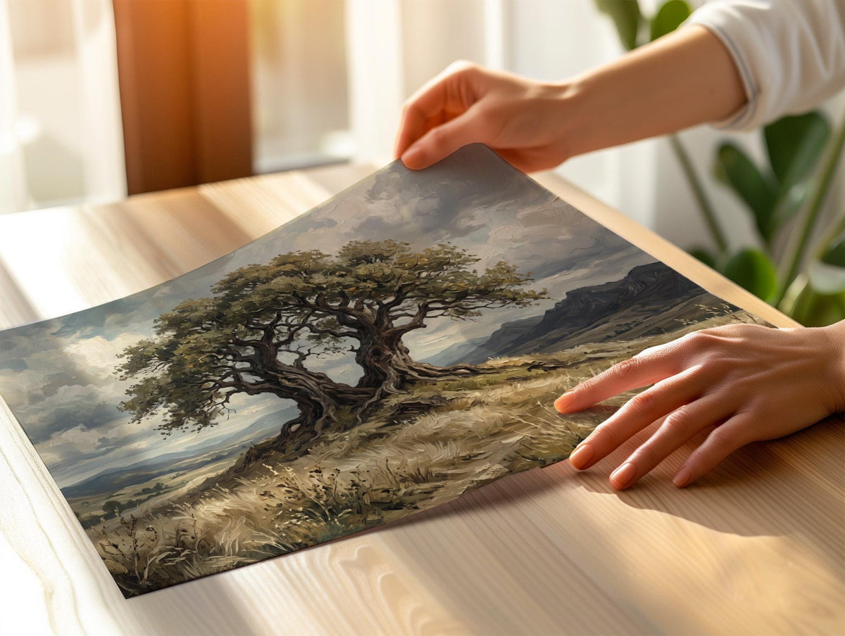 Large Oak Tree Canvas Print, Framed Nature Landscape Art, Contemporary Wall Decor, Ready to Hang Gift Idea,ART197