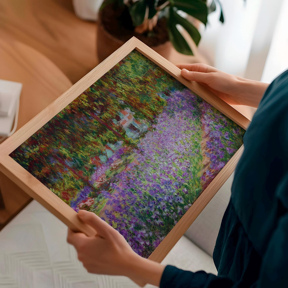 Claude Monet, The Artist’s Garden at Giverny - 1900 Impressionist Garden Print, Iris Wall Art, French Floral Poster, Ser
