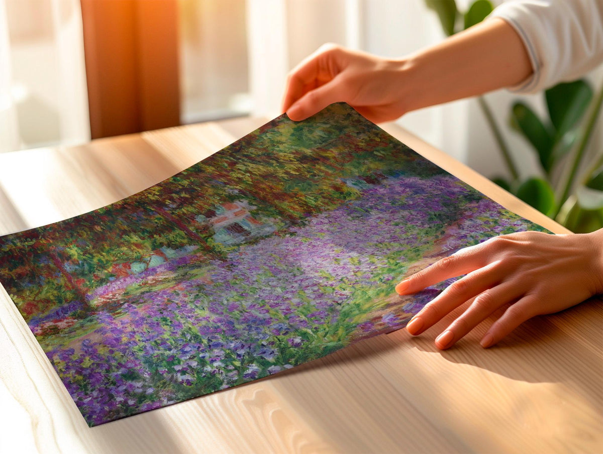 Claude Monet, The Artist’s Garden at Giverny - 1900 Impressionist Garden Print, Iris Wall Art, French Floral Poster, Ser