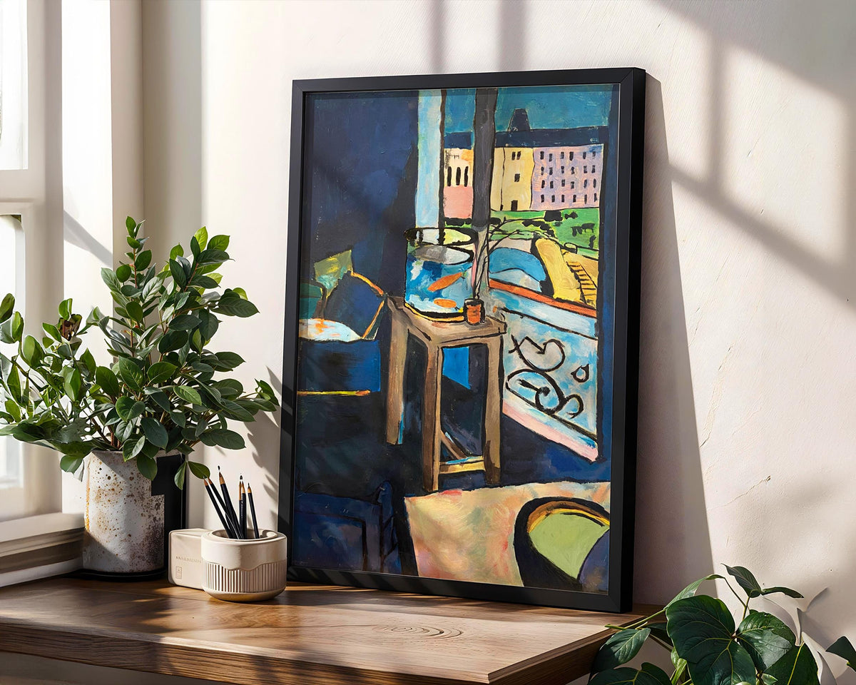 Henri Matisse, Interior With A Goldfish Bowl - 1914 Modern Interior Print, Blue Room Wall Art, Goldfish Poster, Fauvist 