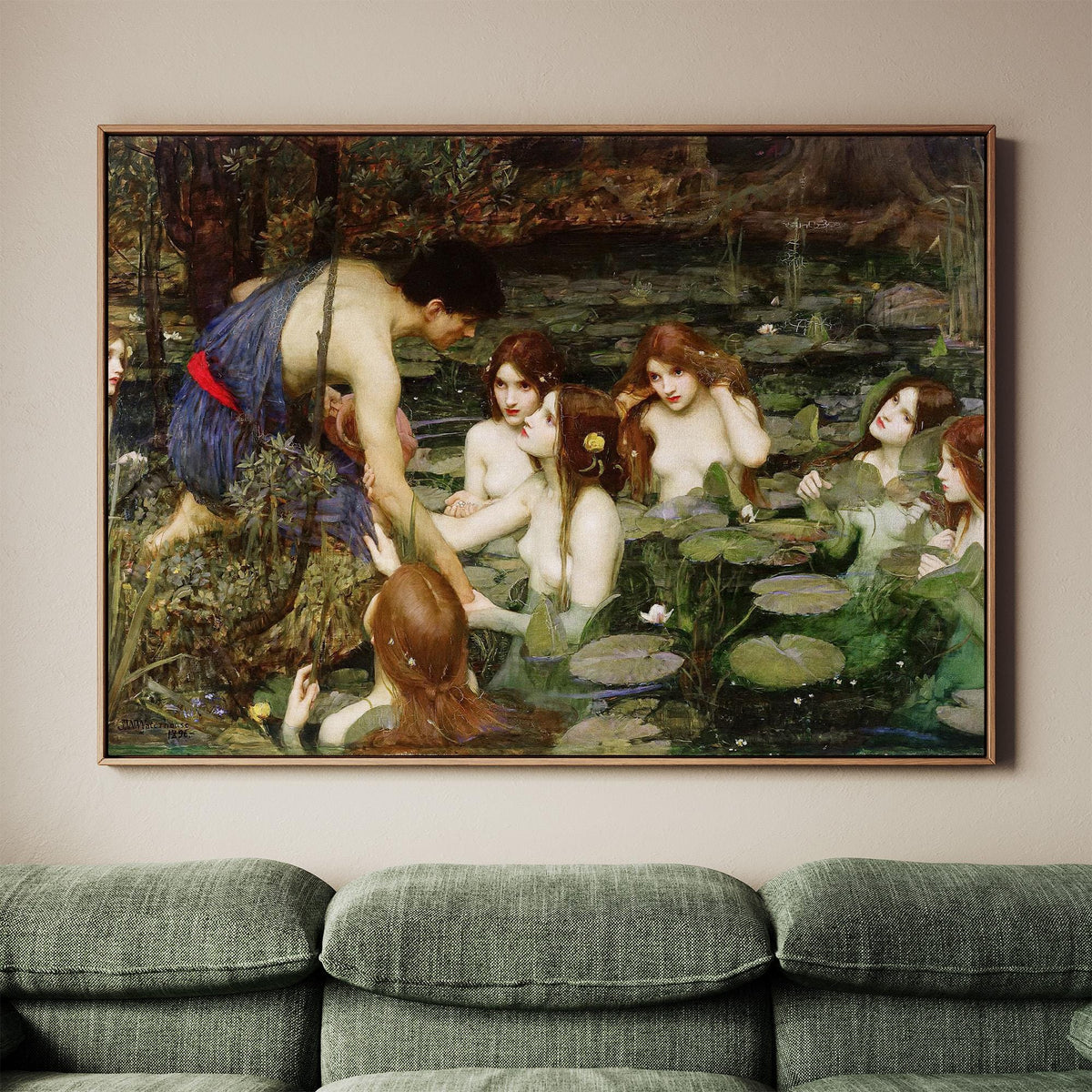 John William Waterhouse, Hylas and the Nymphs - 1896 Pre-Raphaelite Myth Print, Water Nymph Wall Art, Romantic Fantasy D