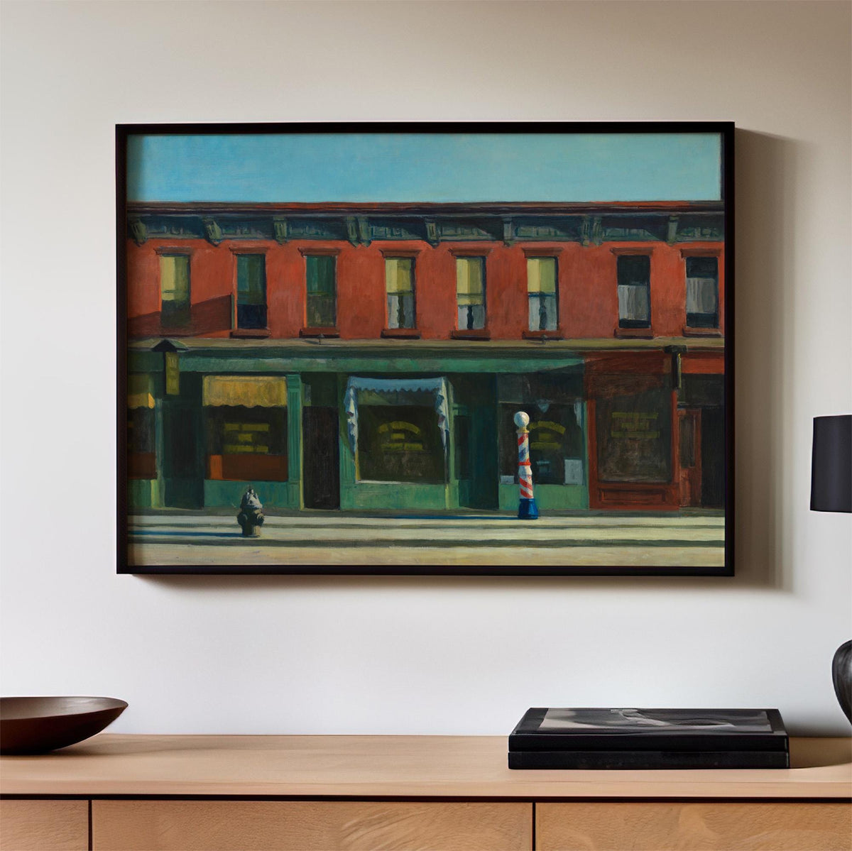 Edward Hopper, Early Sunday Morning - Urban Wall Art, Quiet Cityscape Print, Classic American Canvas Decor, Minimalist P