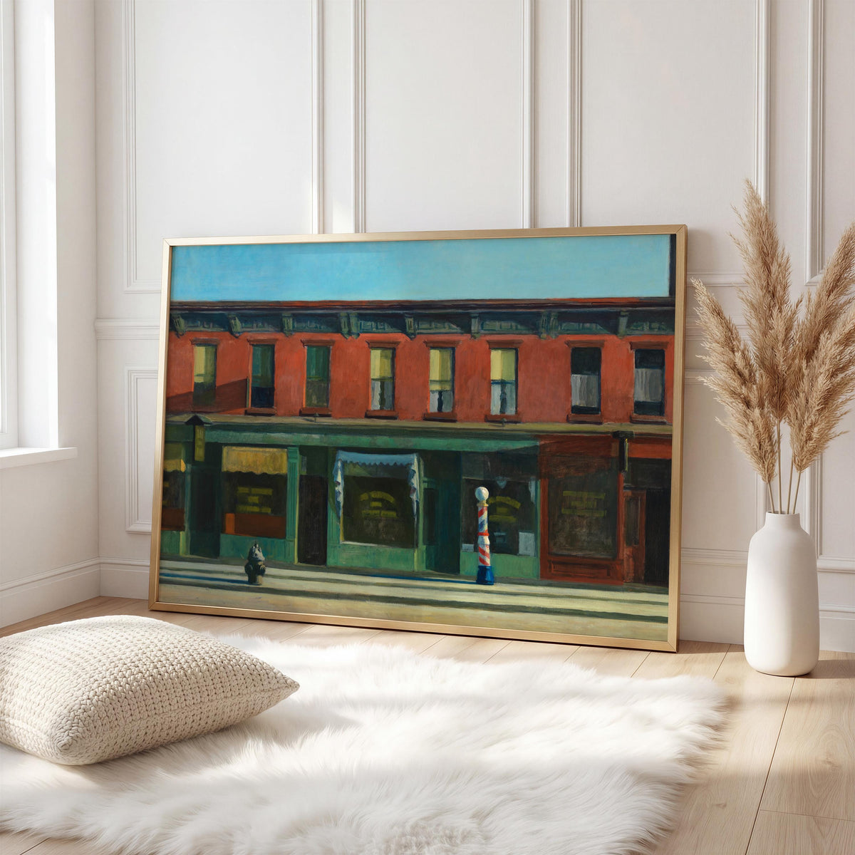 Edward Hopper, Early Sunday Morning - Urban Wall Art, Quiet Cityscape Print, Classic American Canvas Decor, Minimalist P