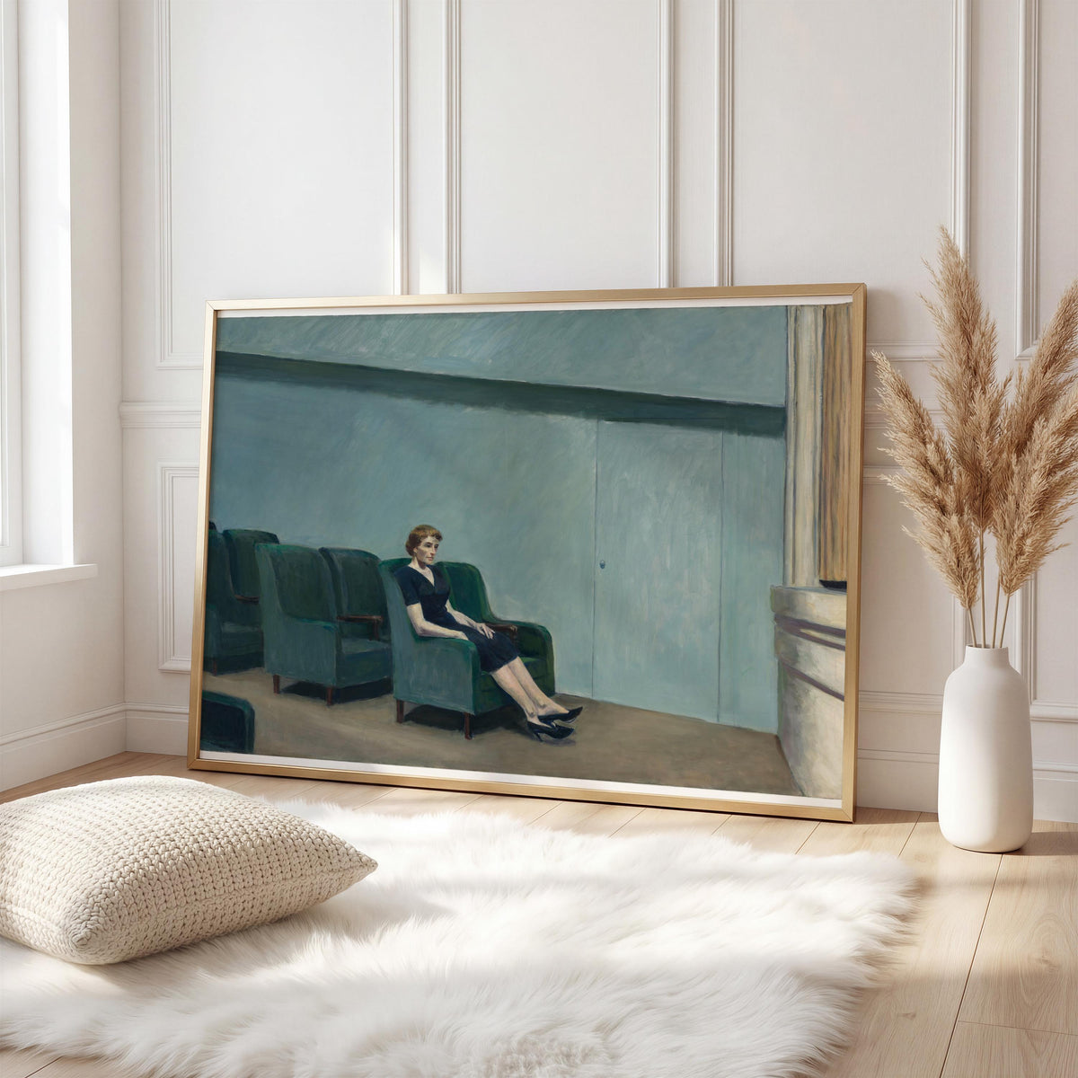 Edward Hopper, Solitary Interior Scene - Quiet Wall Art, American Realism Print, Minimalist Canvas Decor