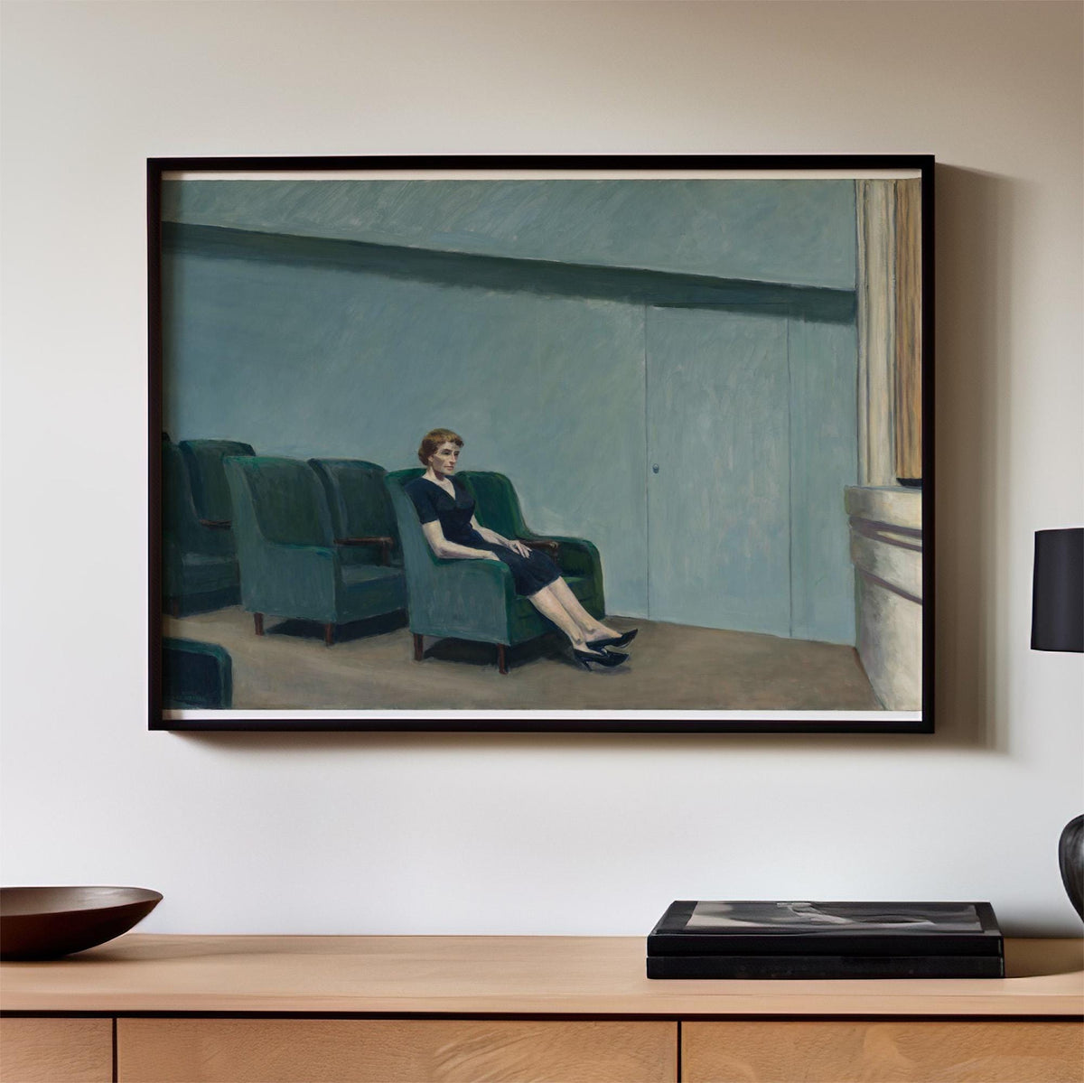 Edward Hopper, Solitary Interior Scene - Quiet Wall Art, American Realism Print, Minimalist Canvas Decor