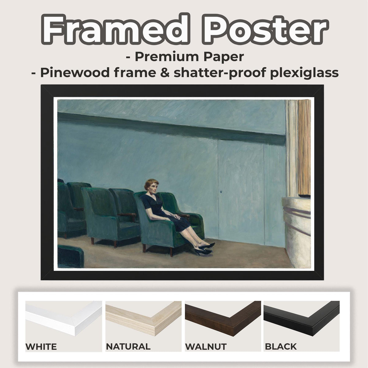 Edward Hopper, Solitary Interior Scene - Quiet Wall Art, American Realism Print, Minimalist Canvas Decor