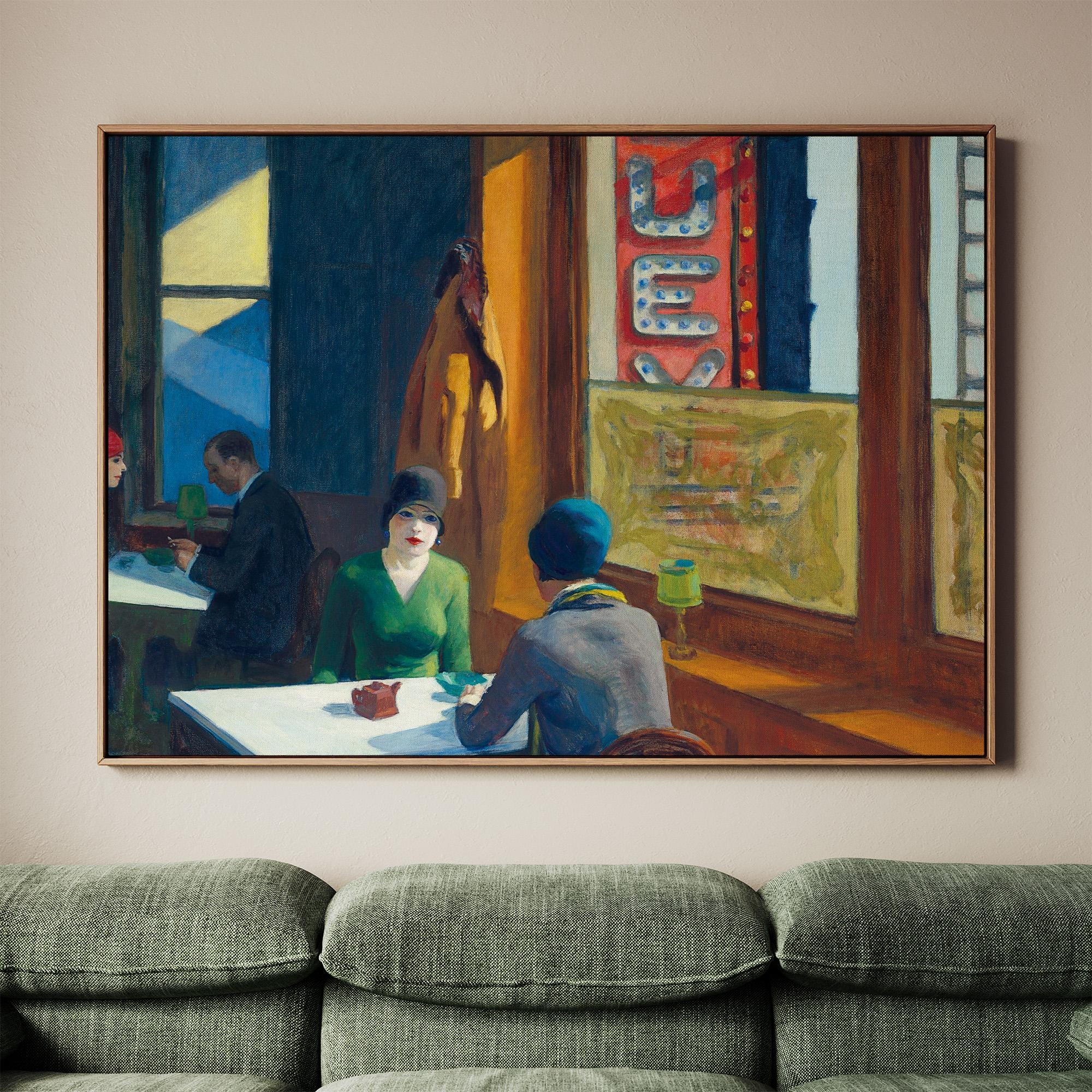 Edward Hopper, Chop Suey - 1929 Restaurant Wall Art, Classic American Print, Urban Cafe Canvas Decor, Modern Realism Pos