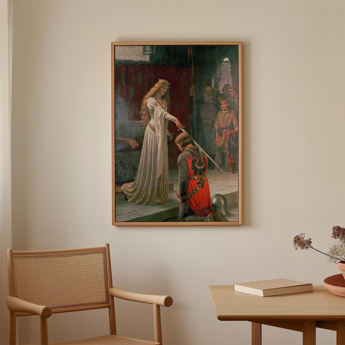Edmund Blair Leighton, The Accolade - 1901 Medieval Knight Print, Pre-Raphaelite Wall Art, Chivalry Poster, Vintage Deco