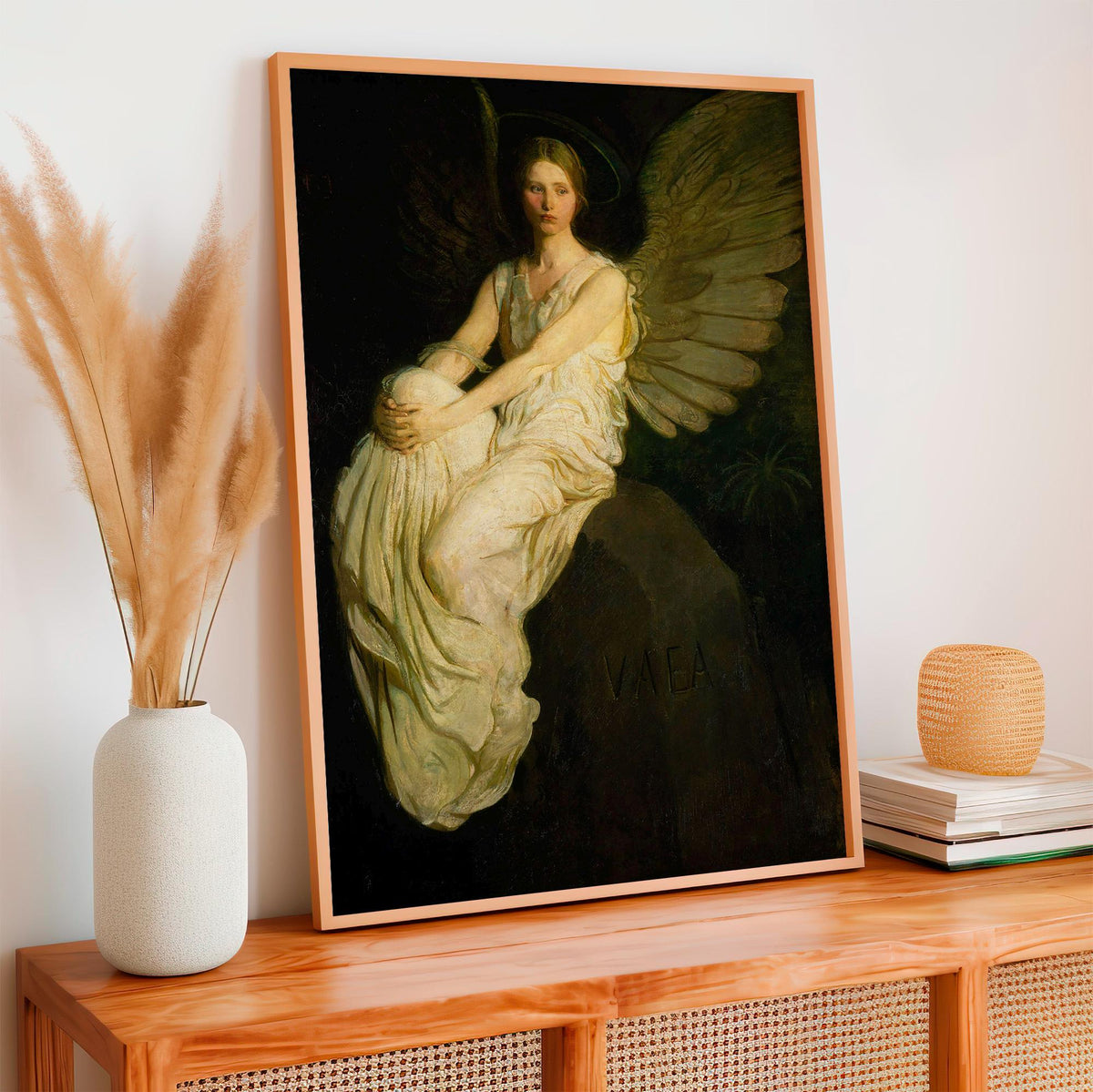 Abbott Handerson Thayer, Stevenson Memorial - 1903 Angel Memorial Print, Robert Louis Stevenson Tribute, Symbolist Wall 