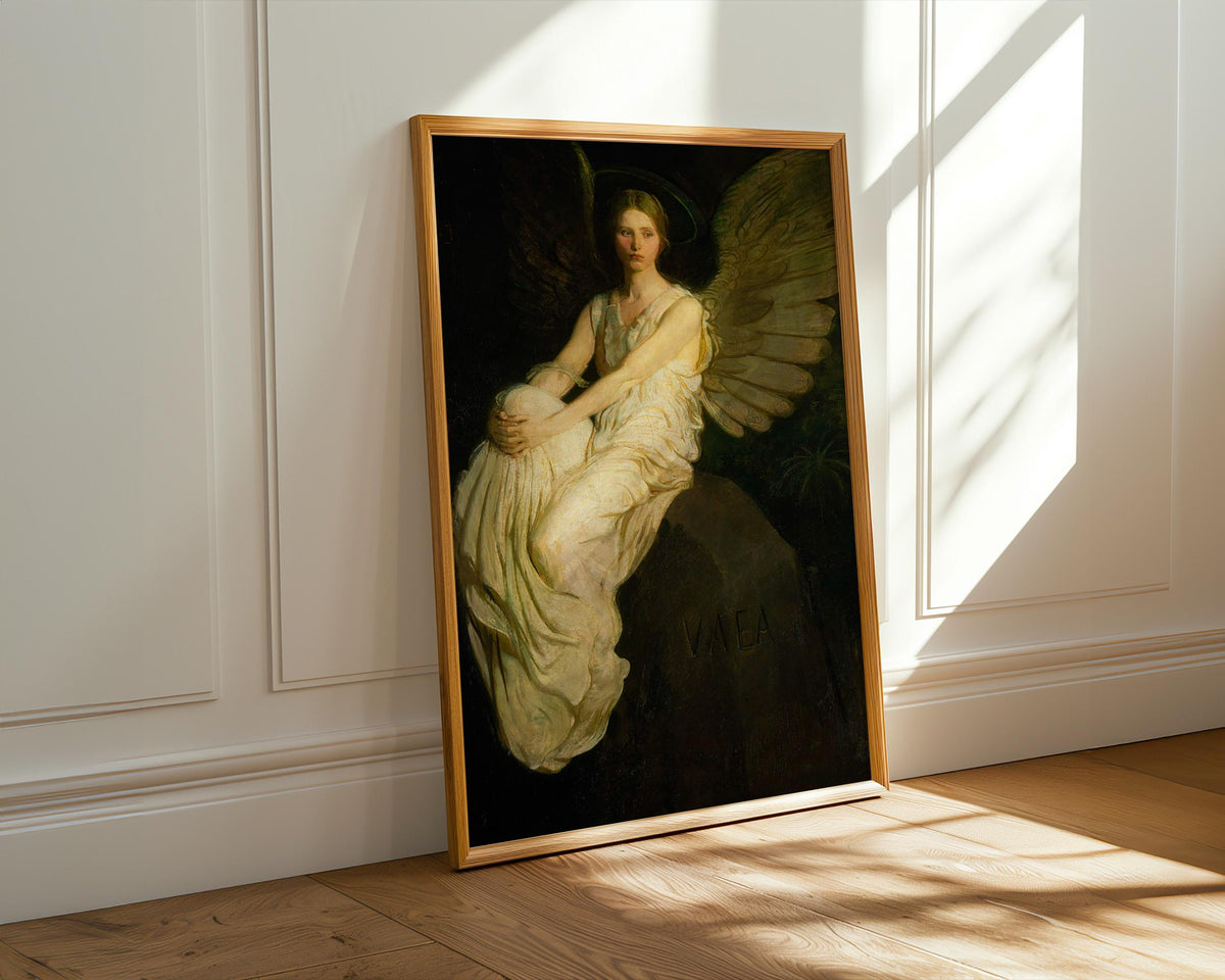 Abbott Handerson Thayer, Stevenson Memorial - 1903 Angel Memorial Print, Robert Louis Stevenson Tribute, Symbolist Wall 
