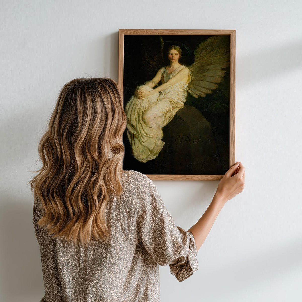 Abbott Handerson Thayer, Stevenson Memorial - 1903 Angel Memorial Print, Robert Louis Stevenson Tribute, Symbolist Wall 