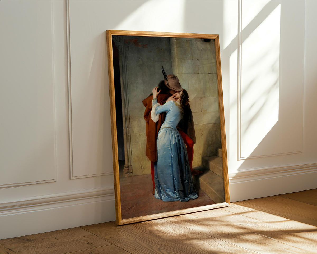 Francesco Hayez, Il bacio - 1859 Italian Romantic Print, The Kiss Wall Art, Medieval Lovers Poster, Risorgimento Decor