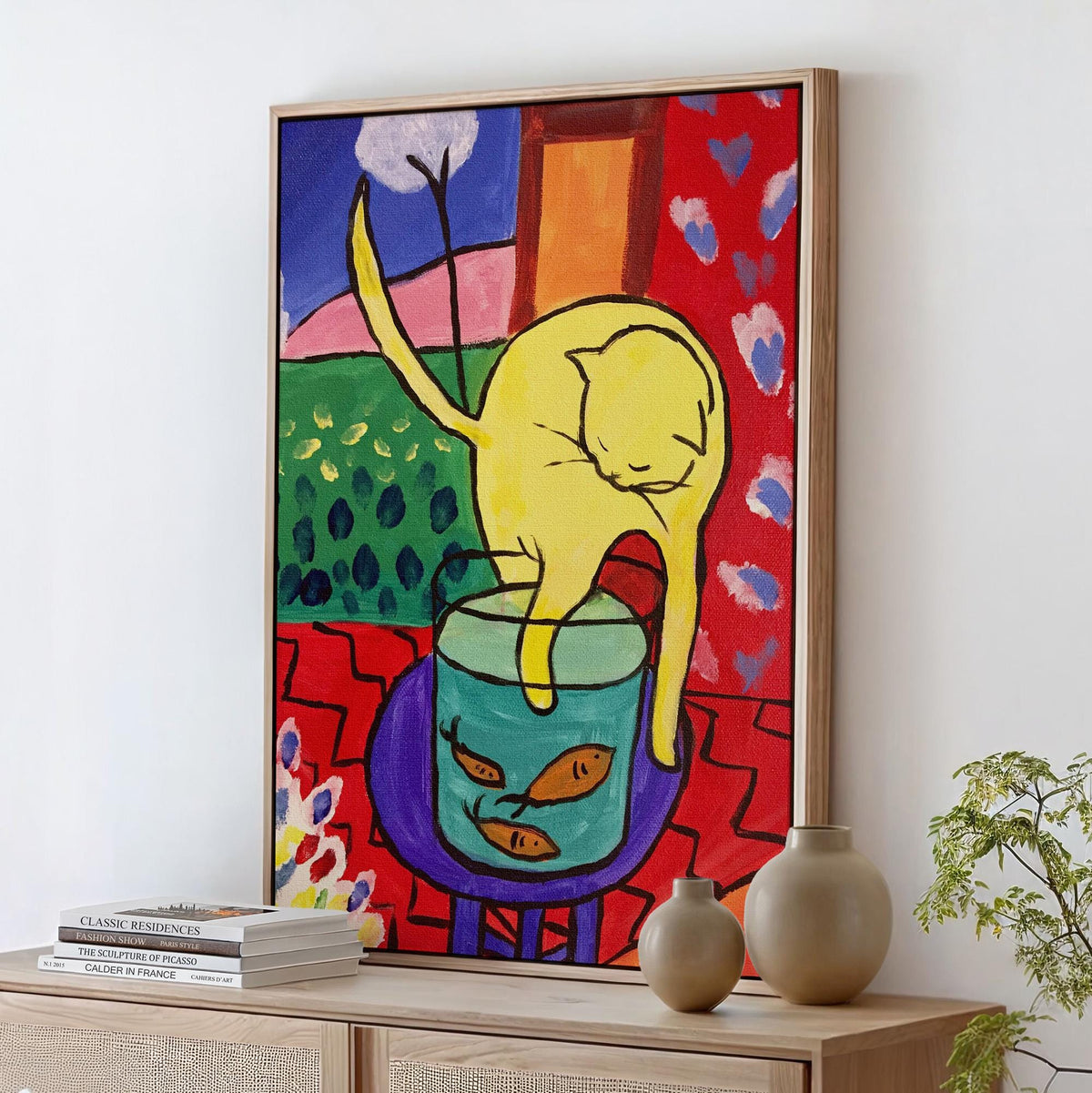 Henri Matisse, The Cat with Red Fish - 1914 Fauvist Still Life Print, Cat Wall Art, Colorful Modern Poster, French Decor