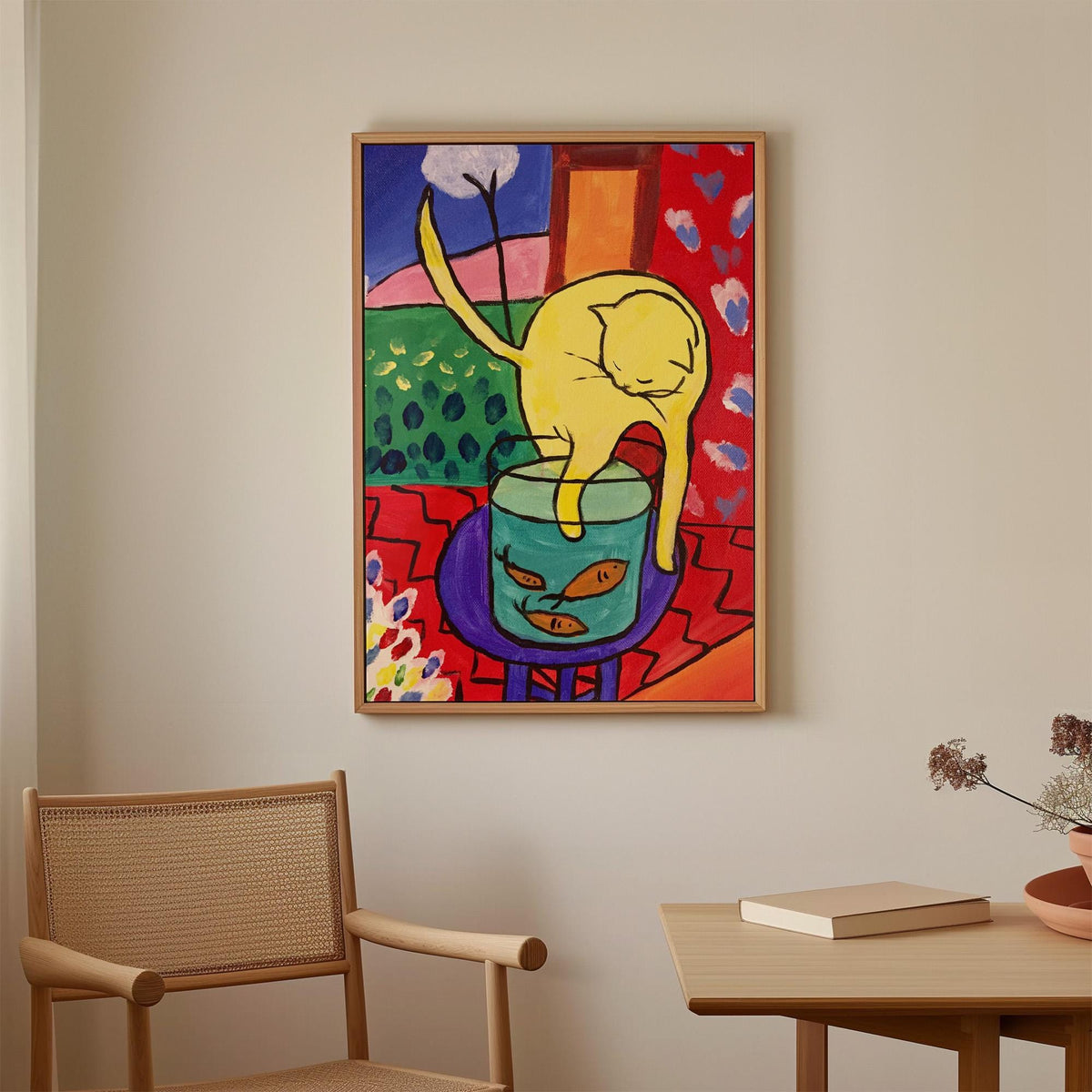 Henri Matisse, The Cat with Red Fish - 1914 Fauvist Still Life Print, Cat Wall Art, Colorful Modern Poster, French Decor