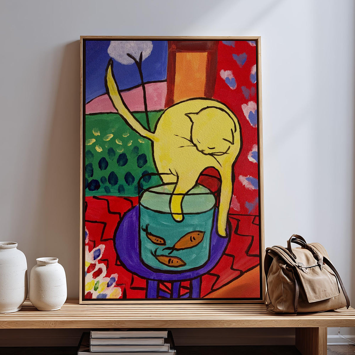 Henri Matisse, The Cat with Red Fish - 1914 Fauvist Still Life Print, Cat Wall Art, Colorful Modern Poster, French Decor