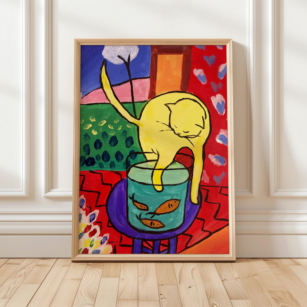 Henri Matisse, The Cat with Red Fish - 1914 Fauvist Still Life Print, Cat Wall Art, Colorful Modern Poster, French Decor