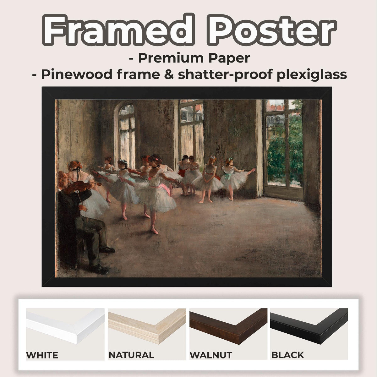 Edgar Degas, The Ballet Rehearsal - 1874 Impressionist Dance Print, Ballet Wall Art, French Vintage Poster, Elegant Deco