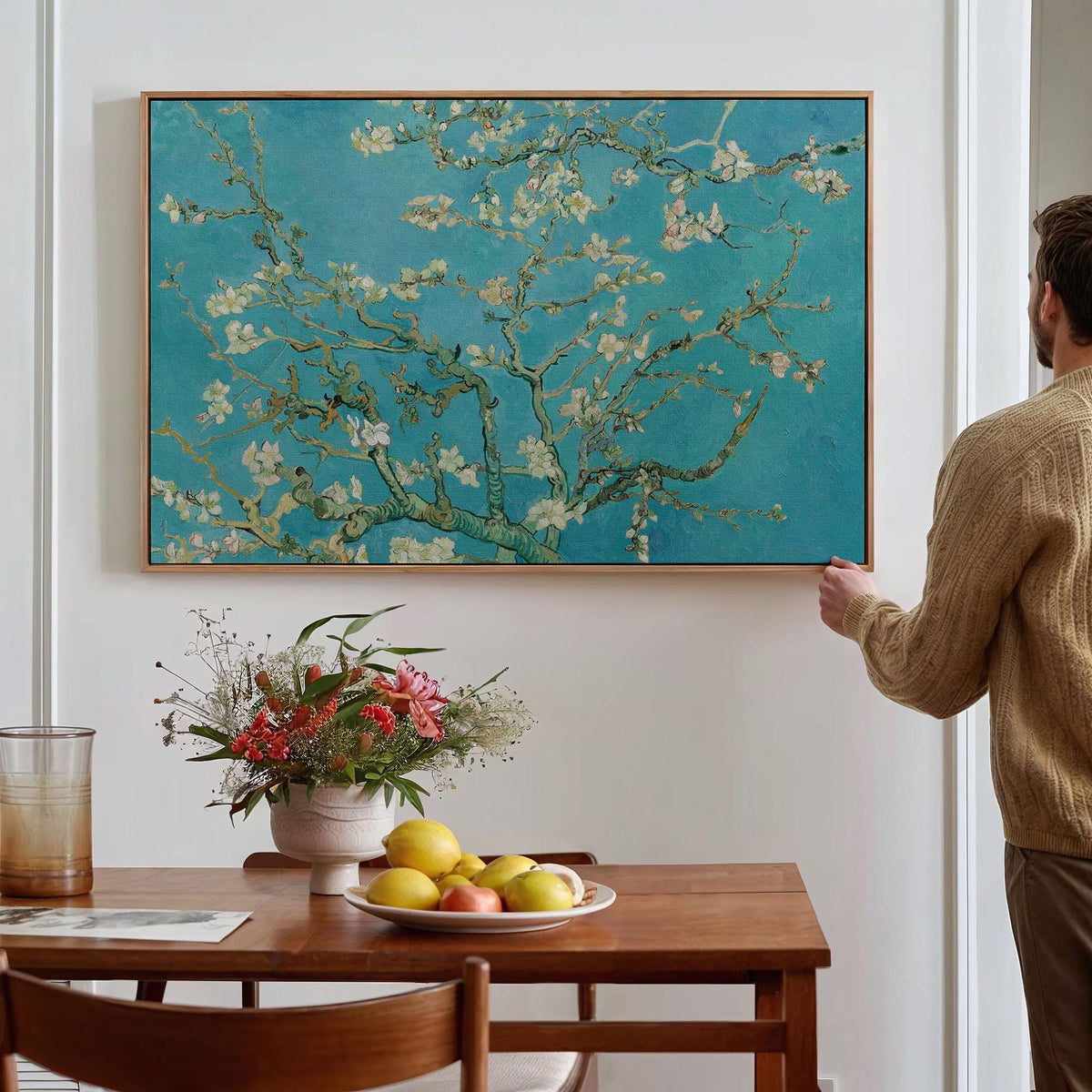 Vincent van Gogh, Almond Blossom - 1890 Floral Wall Art, Japanese-Inspired Impressionist Print, Blue and White Flower Po