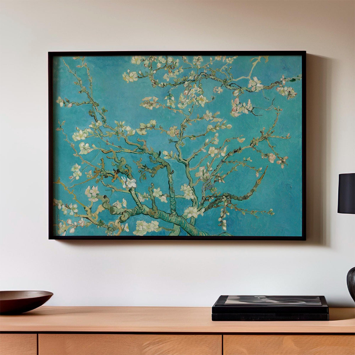 Vincent van Gogh, Almond Blossom - 1890 Floral Wall Art, Japanese-Inspired Impressionist Print, Blue and White Flower Po
