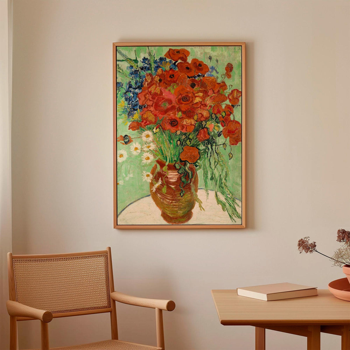 Vincent van Gogh, Vase with Cornflowers and Poppies - 1887 Floral Still Life Print, Post-Impressionist Wall Art, Blue an