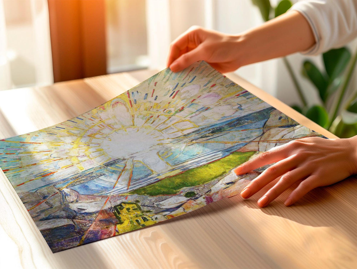 Edvard Munch, The Sun - Monumental 1911 Landscape Print, Modern Expressionist Wall Art, Radiant Sunrise Poster, Large Ca