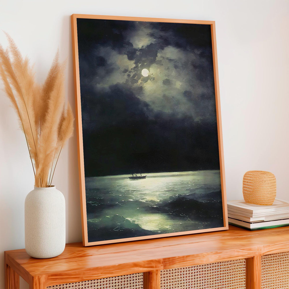 Ivan Aivazovsky, Black Sea at Night - 1879 Romantic Seascape Print, Moonlit Ocean Wall Art, Moody Marine Poster, Classic
