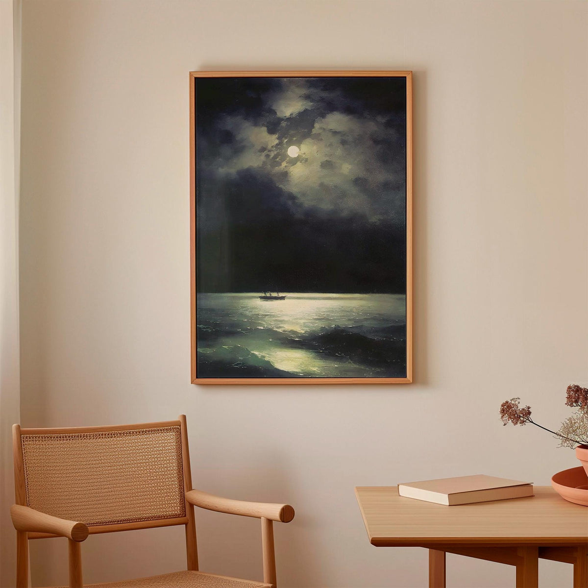 Ivan Aivazovsky, Black Sea at Night - 1879 Romantic Seascape Print, Moonlit Ocean Wall Art, Moody Marine Poster, Classic
