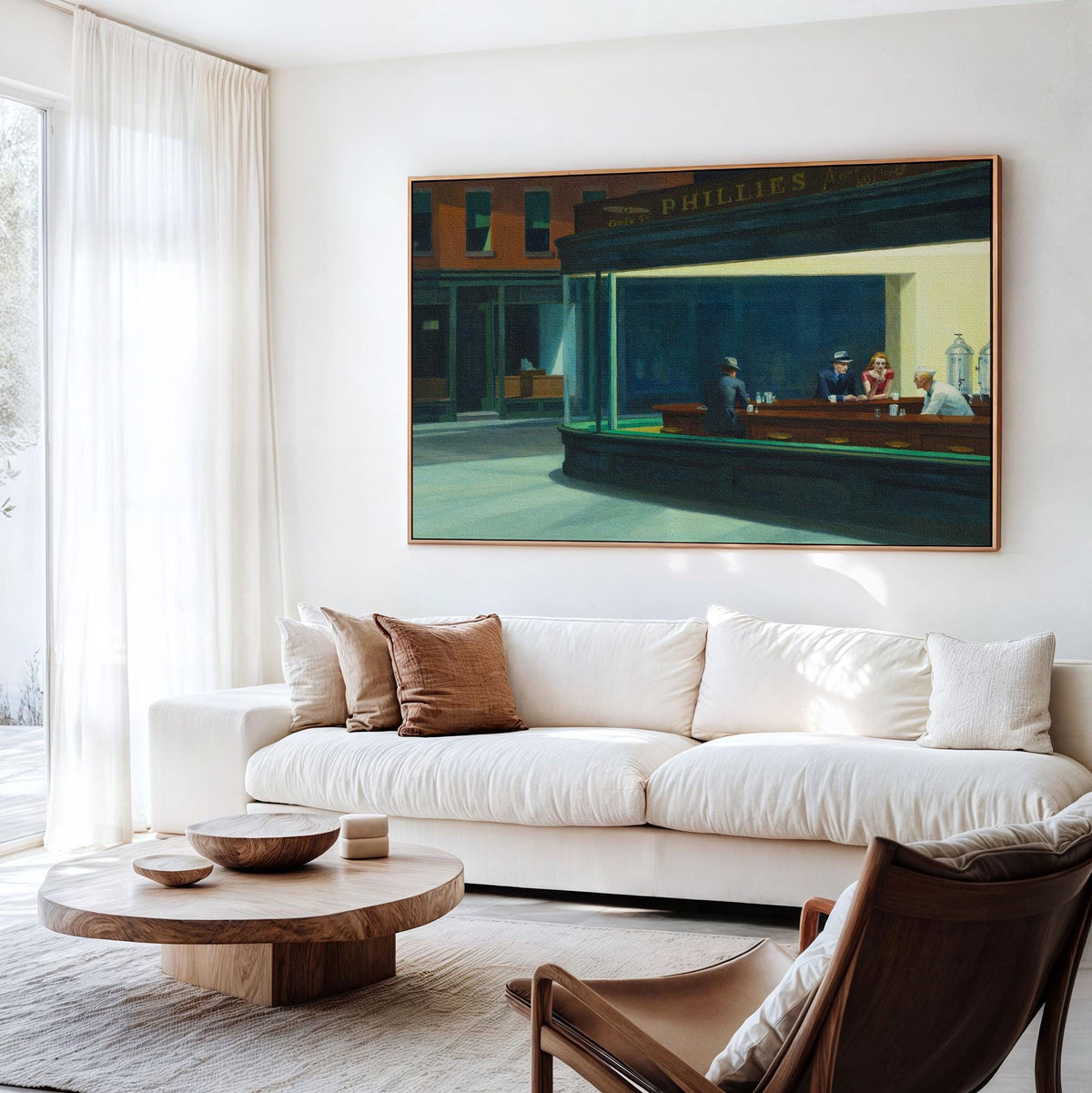 Edward Hopper, Nighthawks - Iconic wall art, Famous Painting, Large Sizes canvas print, American Realist Poster urban is