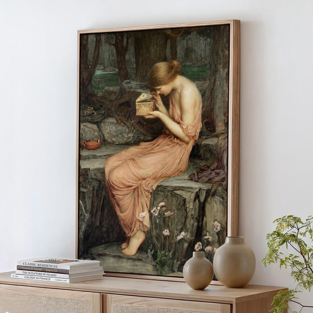 John William Waterhouse - Psyche Opening the Golden Box. Waterhouse poster print, Giclee canvas, Gallery wrapped, Beauti