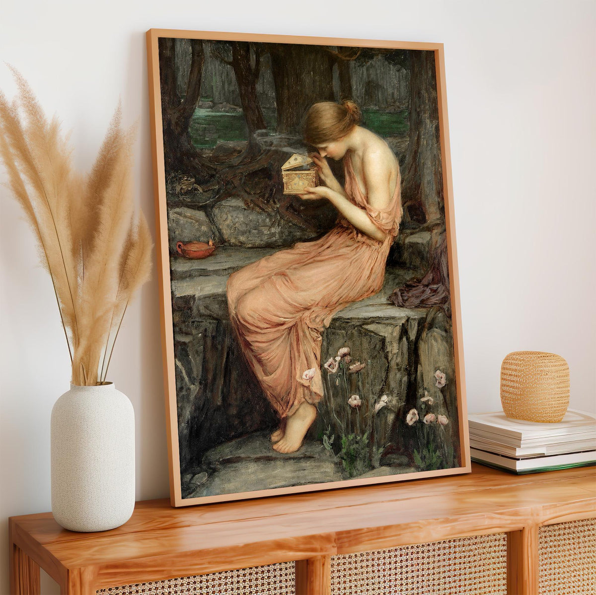 John William Waterhouse - Psyche Opening the Golden Box. Waterhouse poster print, Giclee canvas, Gallery wrapped, Beauti