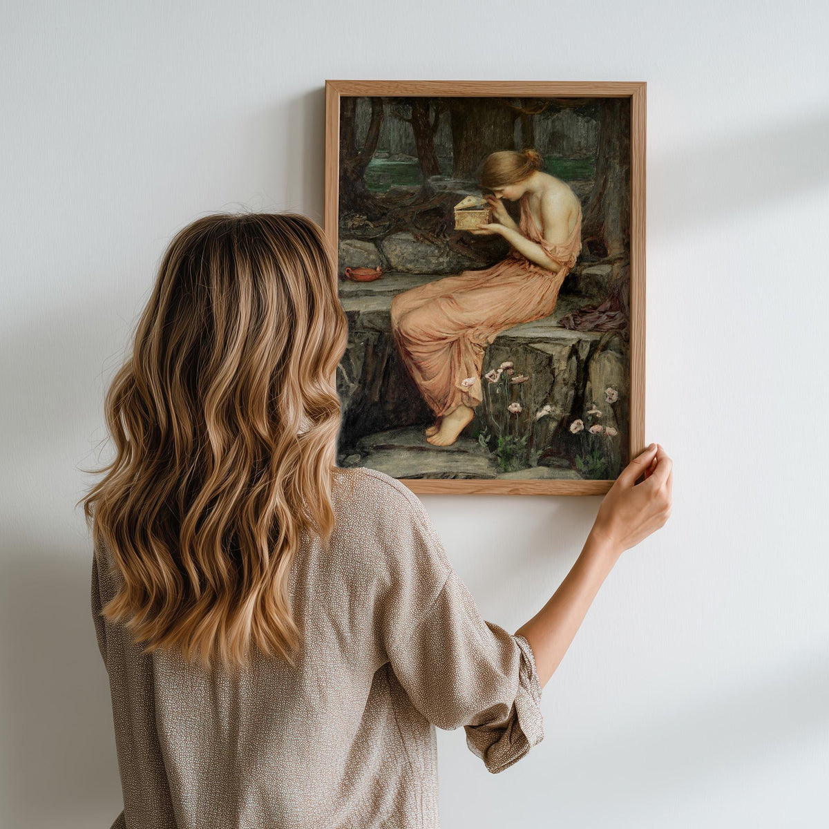 John William Waterhouse - Psyche Opening the Golden Box. Waterhouse poster print, Giclee canvas, Gallery wrapped, Beauti