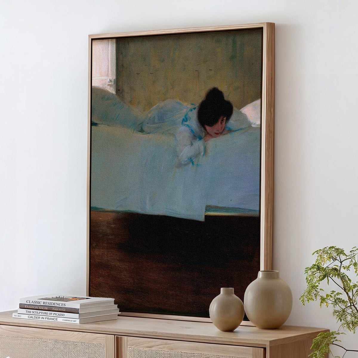 Ramón Casas, Laziness - 1898 Modernist Interior Print, Reclining Woman Wall Art, Catalan Art Nouveau Poster, Quiet Bedro