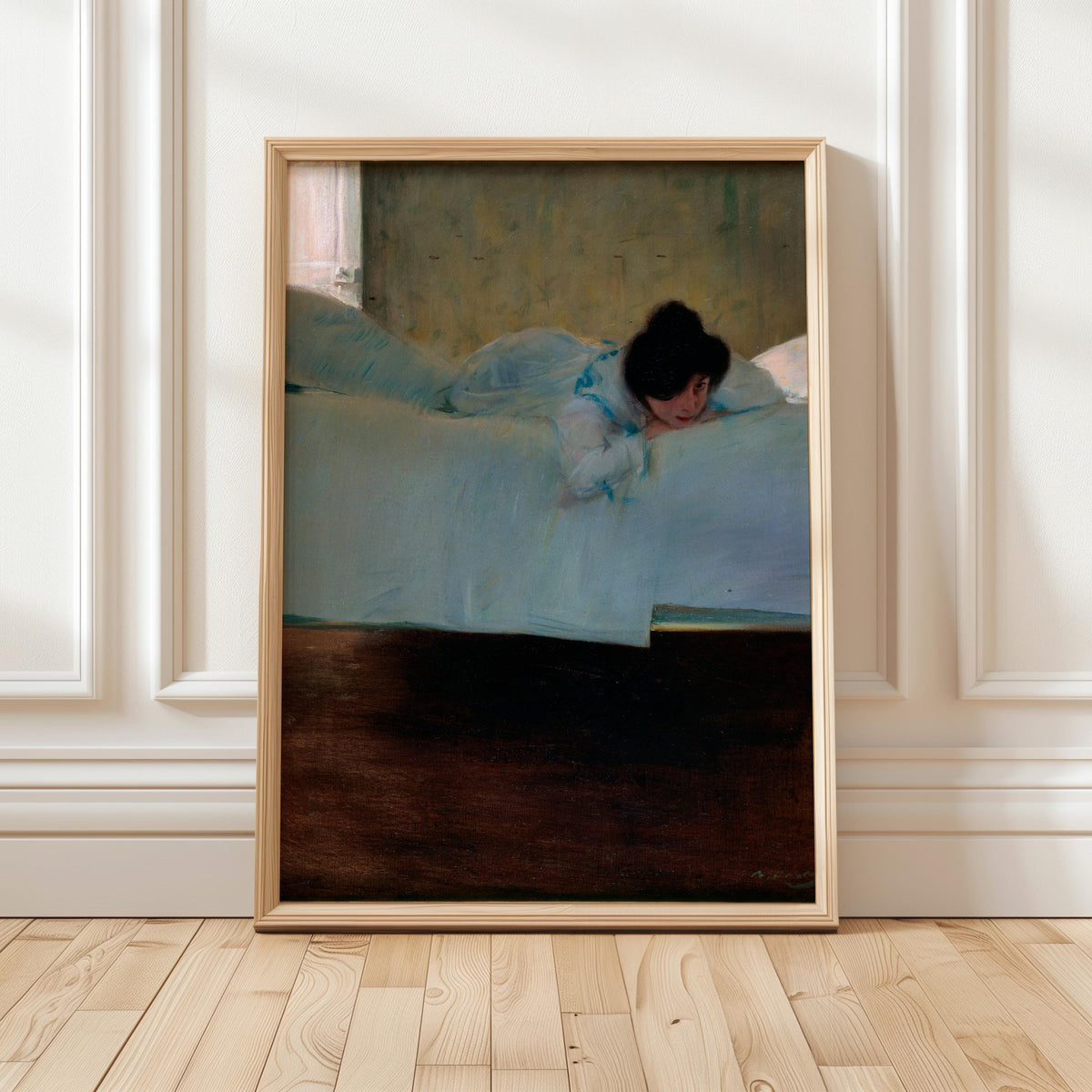 Ramón Casas, Laziness - 1898 Modernist Interior Print, Reclining Woman Wall Art, Catalan Art Nouveau Poster, Quiet Bedro