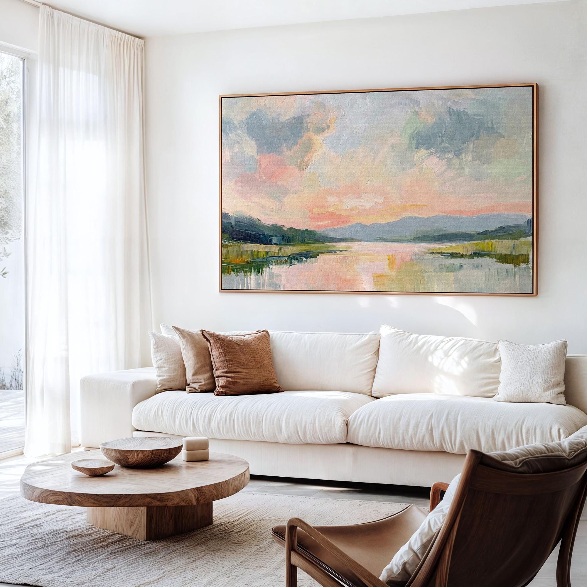 Fine Art Print Lowcountry Marsh Painting, Coastal Landscape Wall Decor, Soft Pastel Sky and Marsh Scene for Grandmillenn