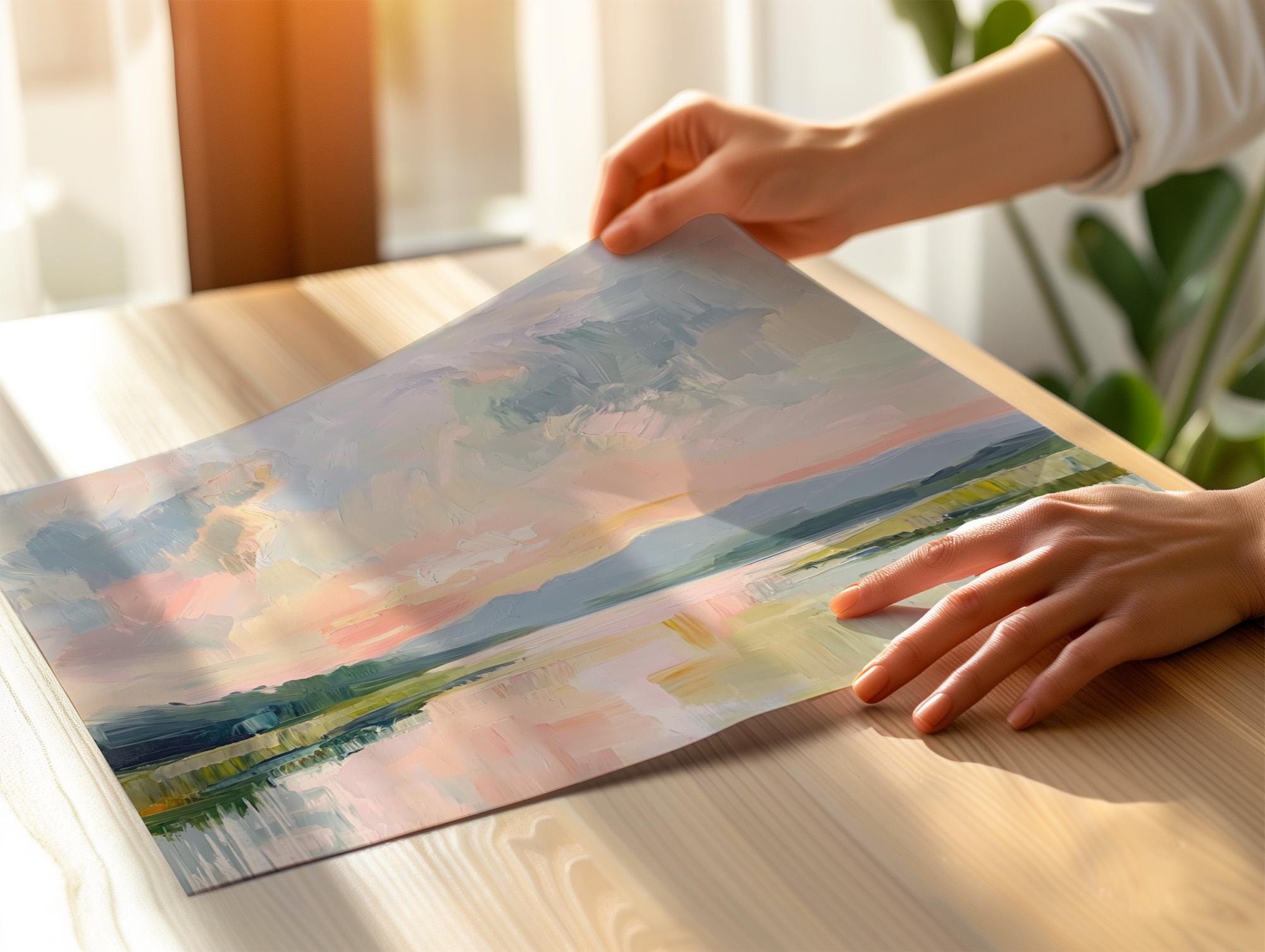 Fine Art Print Lowcountry Marsh Painting, Coastal Landscape Wall Decor, Soft Pastel Sky and Marsh Scene for Grandmillenn