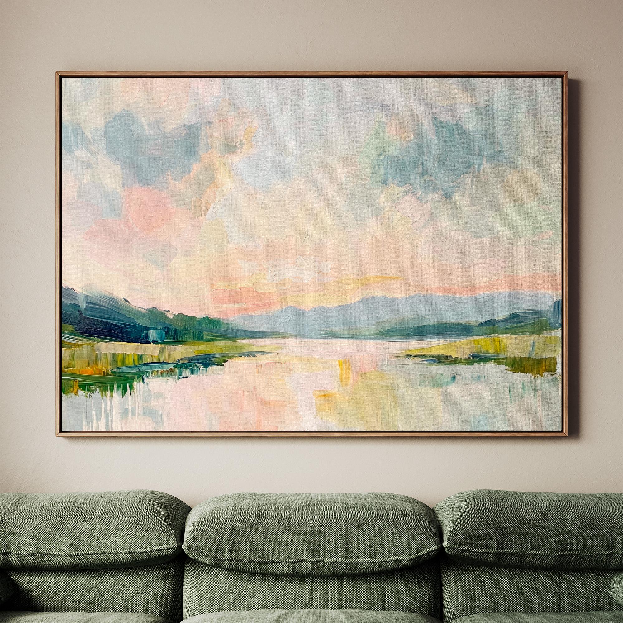 Fine Art Print Lowcountry Marsh Painting, Coastal Landscape Wall Decor, Soft Pastel Sky and Marsh Scene for Grandmillenn