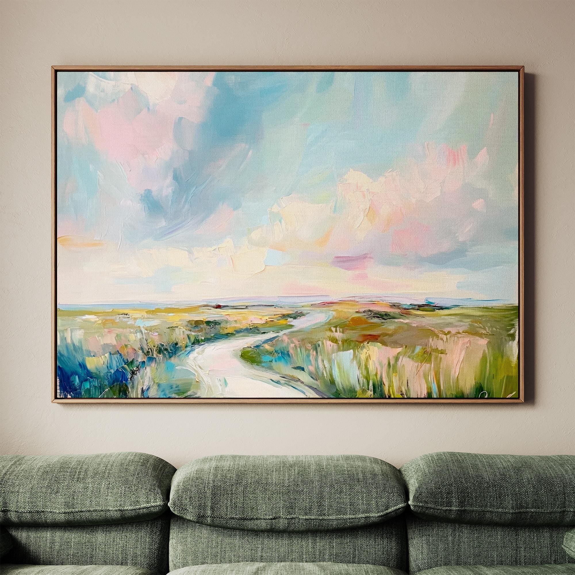 Art Lowcountry Painting Print, Marsh and Sky Landscape Decor, Coastal Grandmother Wall Art with Rich Brushstrokes and Pa