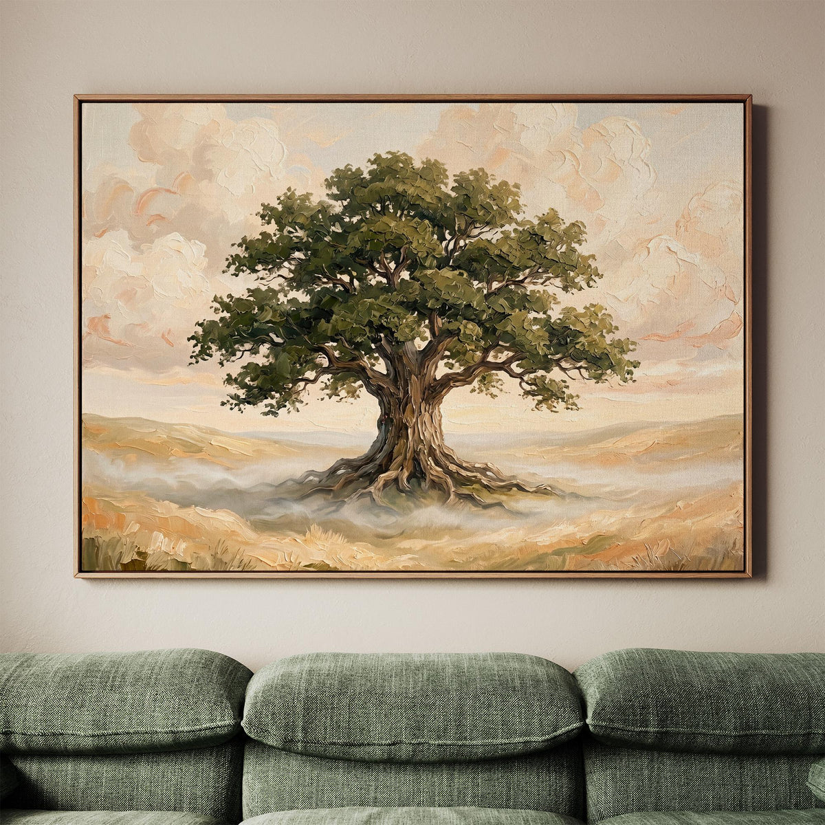 Majestic Oak Landscape Art, Large Framed Canvas Print, Tree Painting, Nature Canvas Wall Art, Contemporary Decor,ART197