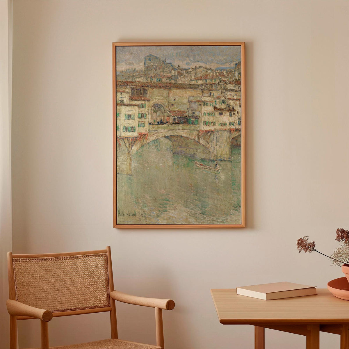 Childe Hassam, Ponte Vecchio - 1897 Impressionist Bridge Print, Florence Wall Art, Italian Landscape Poster, American Im