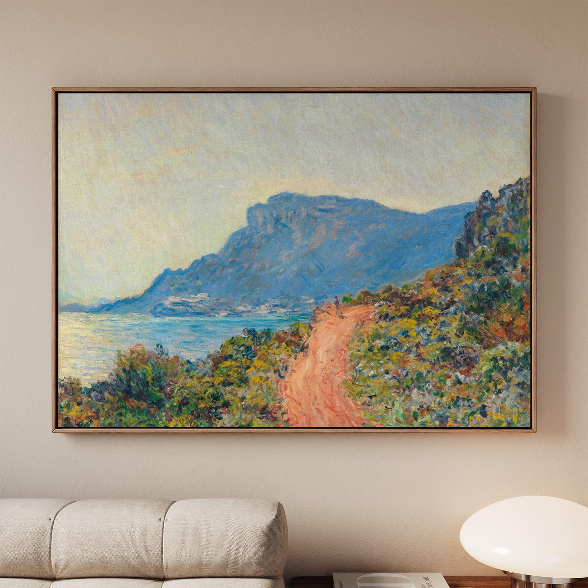 Claude Monet, The Corniche Near Monaco - 1884 Impressionist Coast Print, French Riviera Wall Art, Mediterranean Landscap