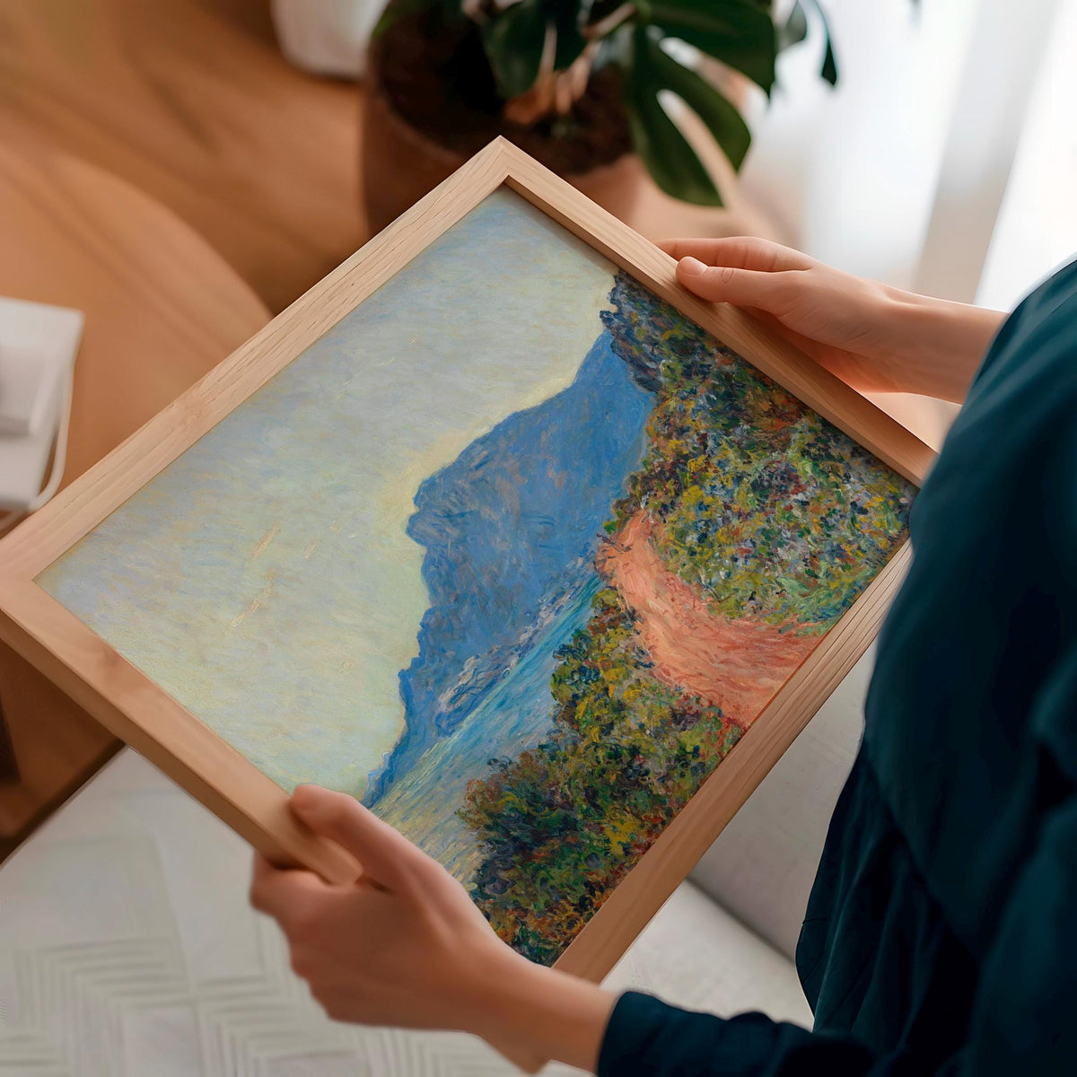 Claude Monet, The Corniche Near Monaco - 1884 Impressionist Coast Print, French Riviera Wall Art, Mediterranean Landscap