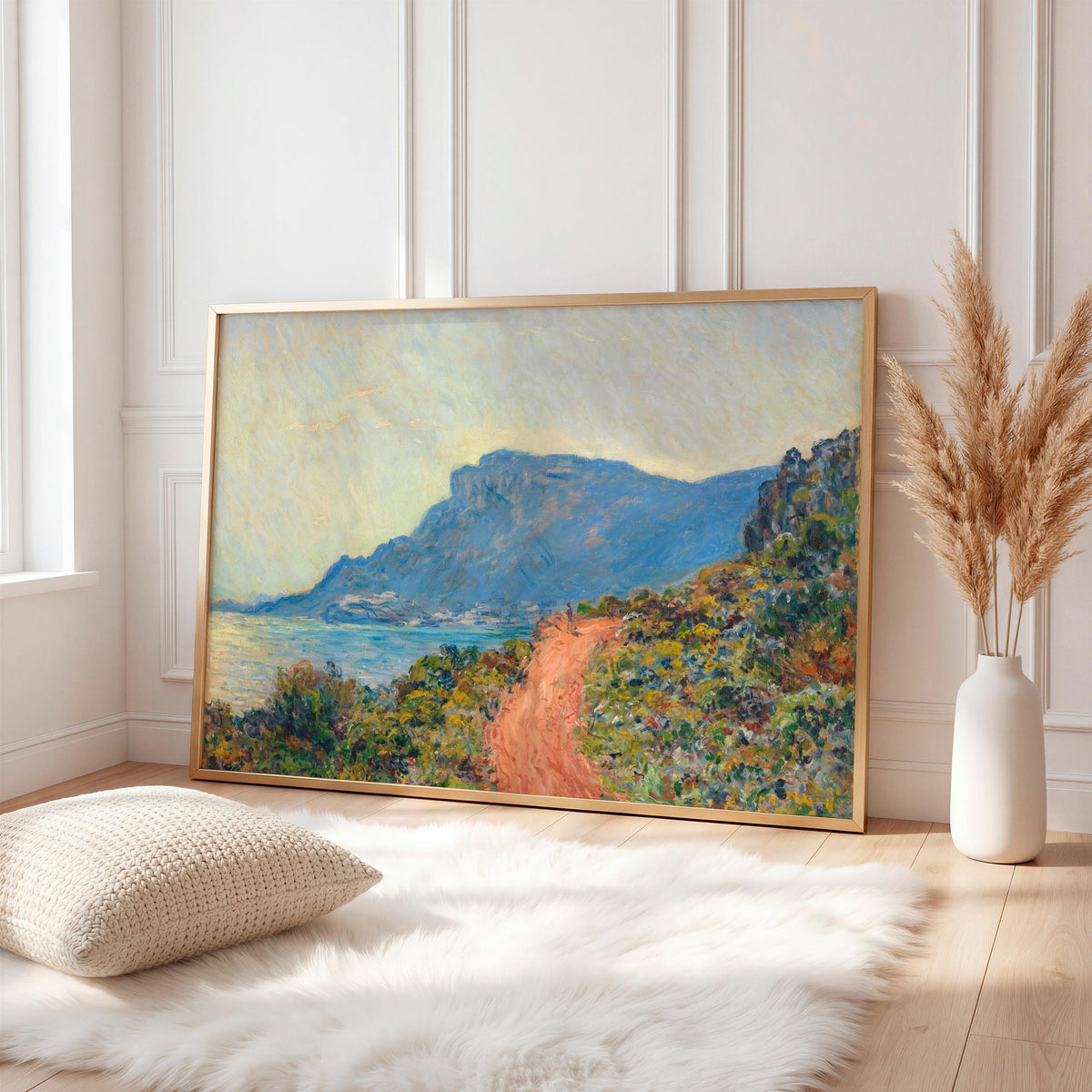 Claude Monet, The Corniche Near Monaco - 1884 Impressionist Coast Print, French Riviera Wall Art, Mediterranean Landscap
