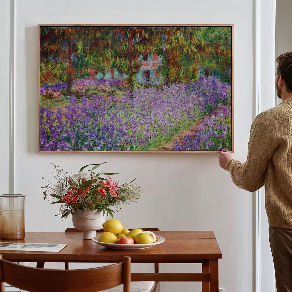 Claude Monet, The Artist’s Garden at Giverny - 1900 Impressionist Garden Print, Iris Wall Art, French Floral Poster, Ser
