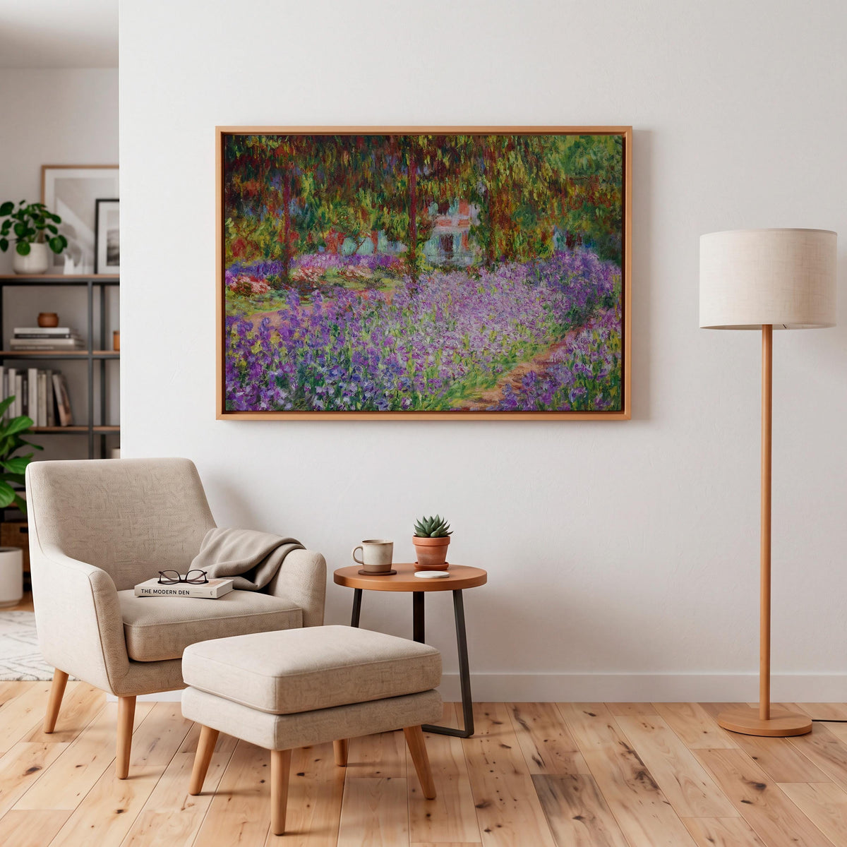 Claude Monet, The Artist’s Garden at Giverny - 1900 Impressionist Garden Print, Iris Wall Art, French Floral Poster, Ser