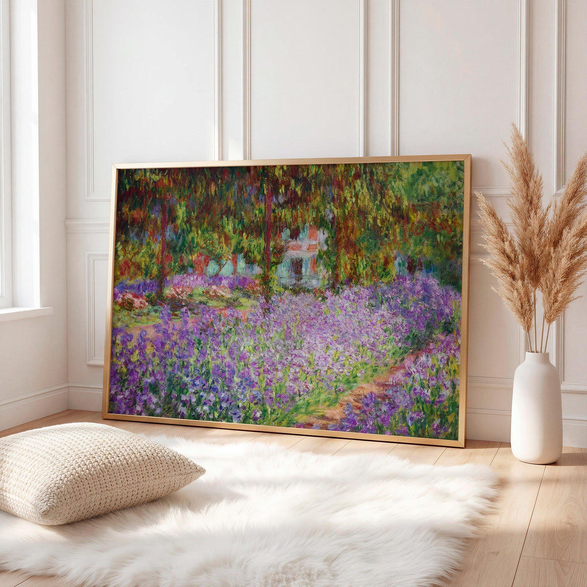 Claude Monet, The Artist’s Garden at Giverny - 1900 Impressionist Garden Print, Iris Wall Art, French Floral Poster, Ser